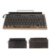 Typewriter Keyboard 83 Keys Vintage Wireless  Mechanical Keyboard with Metal Round  Blue Switch Mechanical Keyboard