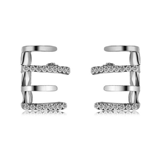 1 Pair Stud Earrings 4 Claws Rhinestones Jewelry Sparkling Korean Style Ear Studs for