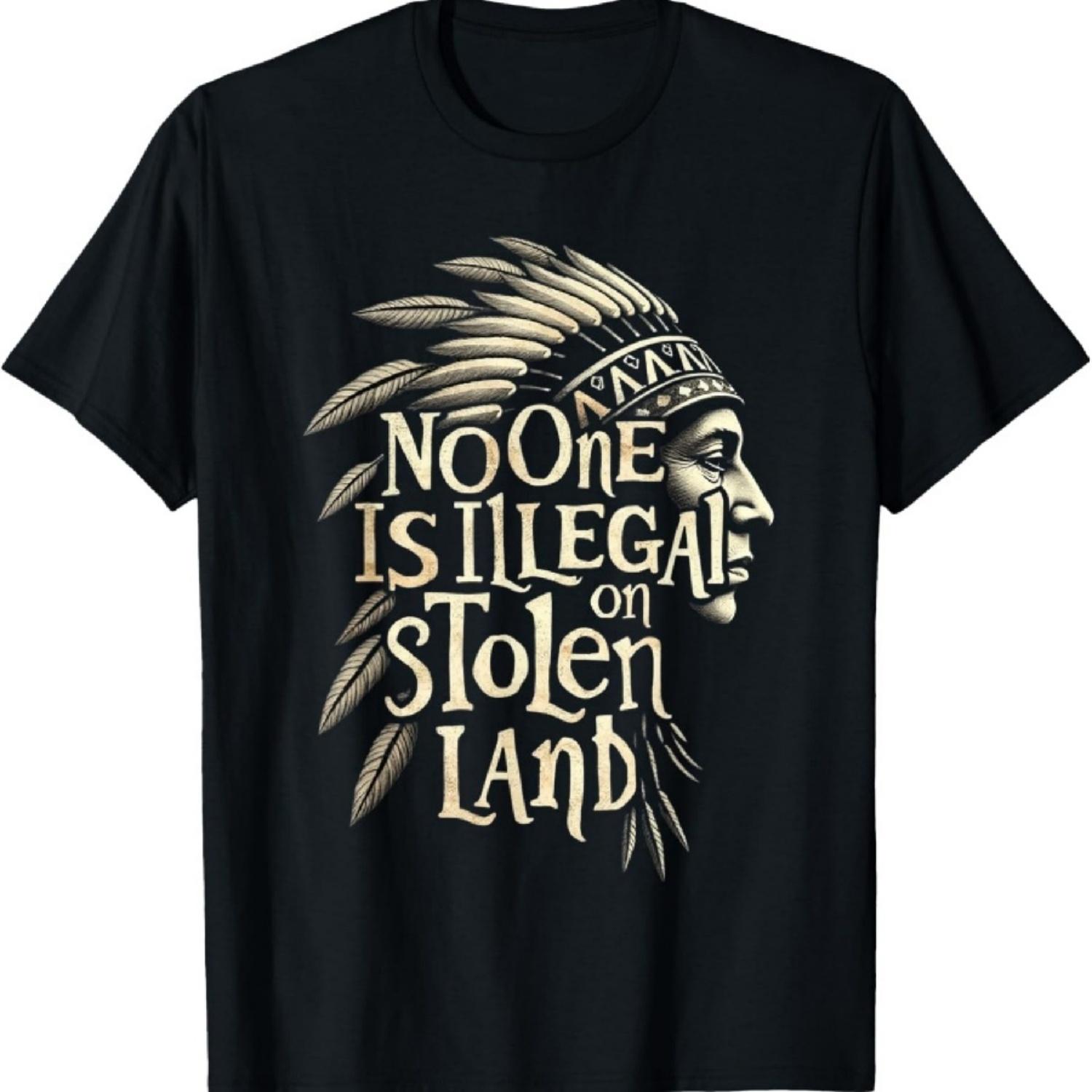 

Native Americans No One Is Illegal on Stolen Land T-Shirt8 XXXXXL чорний