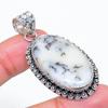 Dendrite Opal Gemstone Handmade 925 Sterling Silver Jewelry Pendant 2.05" SU-10778