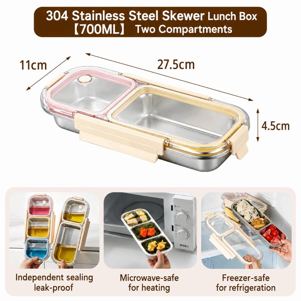with Fork Spoon Bento Box 304 Stainless Steel Food Container New Divided Lunch Box For Meal Prep