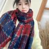 Mohair Winter Cashmere Scarves Tassel Long Shawl Retro Plaid Wool Scarf  Girl
