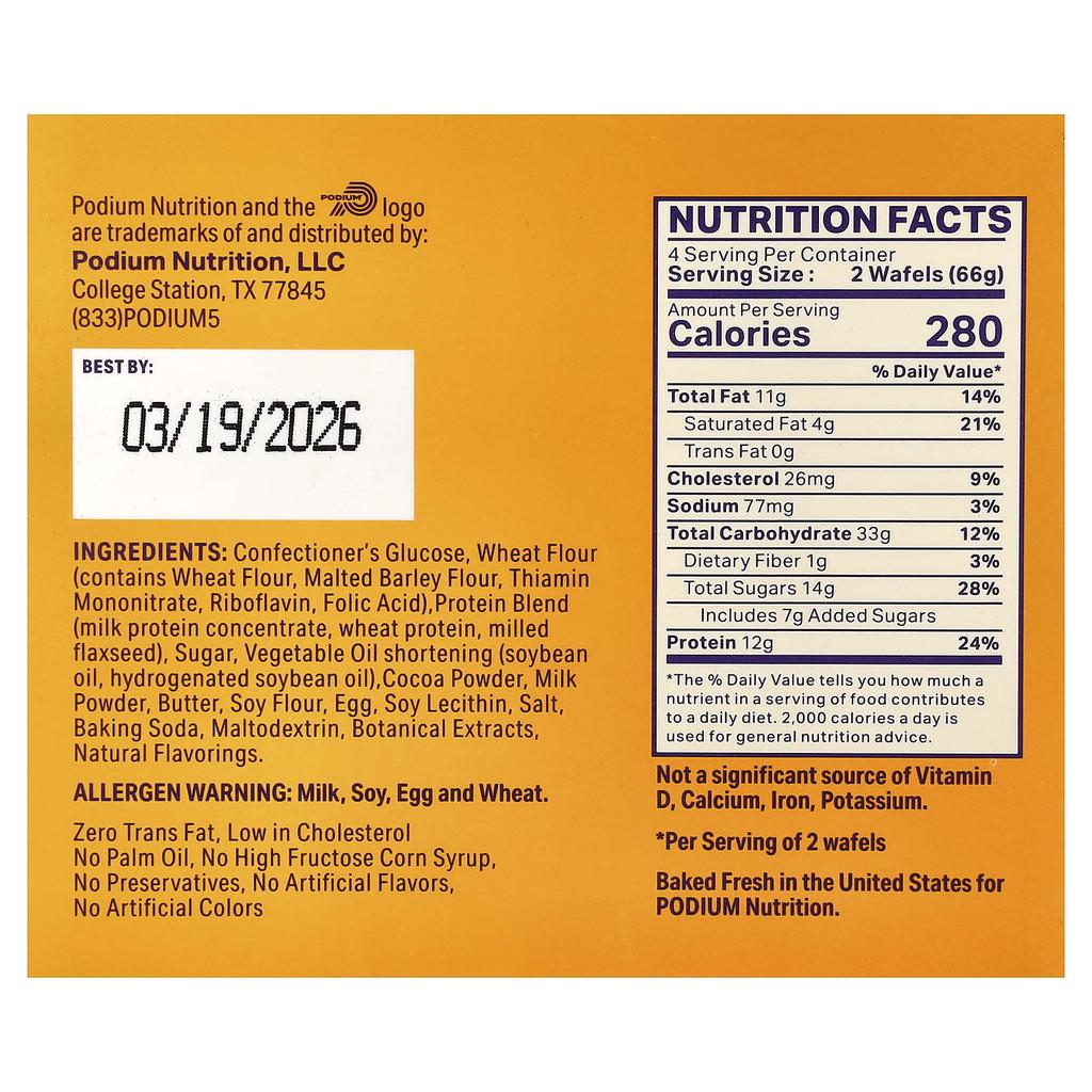 Podium Nutrition, Protein Stroopwafeln, Original, 8 Waffeln, 9.28 oz (264 g)