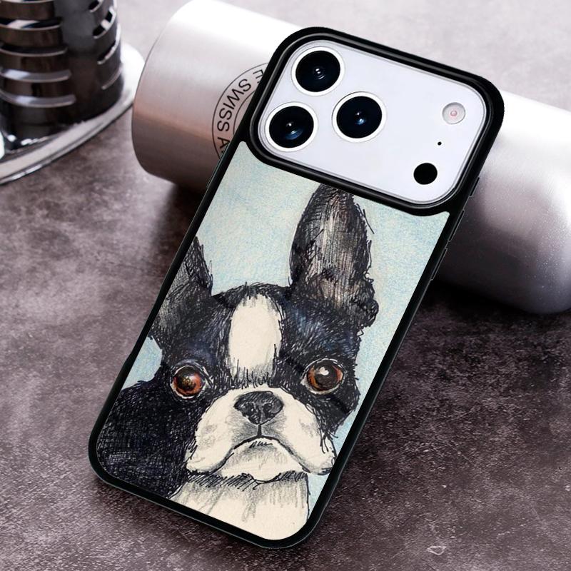 

Boston Terrier Dog Phone Case For iPhone 17 16 15 14 13 12 11 Pro Max Plus 17Air Soft Silicone Cover iPhone Air