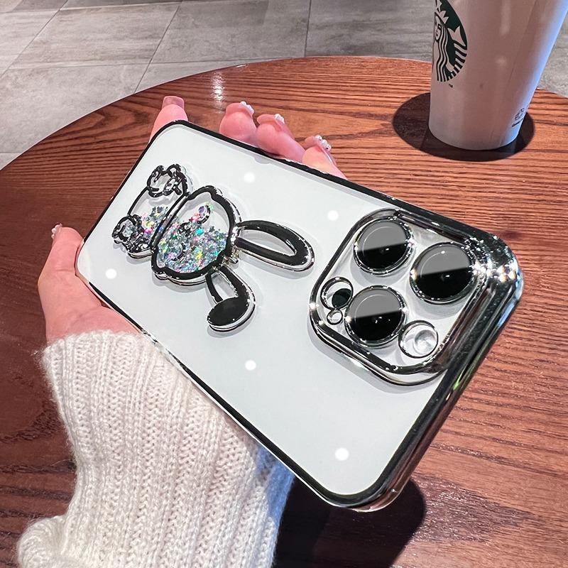 Anwendbar auf iPhone 15 Handyhülle Galvanisiert Treibsand Hase 13 Apple 14 Silikon 15 Promax High-End-Sinn