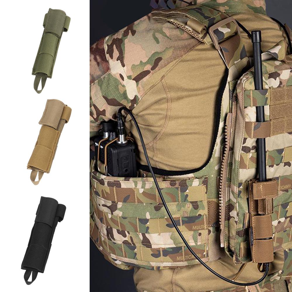 Tactical Radio Antenna Relocation Cable Molle Pouch Modular Vest Strap Bag Holder PRC152/148 MBITR UV-13 PRO Plus Walkie Talkie