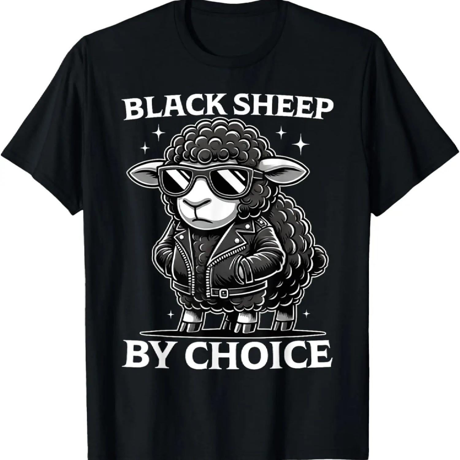 Black Sheep by Choice Tough Sheep Design Funny T-Shirt XXXXXL разноцветный