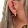 Boucles d'oreilles rondes épaisses vintage pour femmes Couleur dorée Acier inoxydable Boucle d'oreille torsadée Statement Bijoux de mariage Noël Cadeau