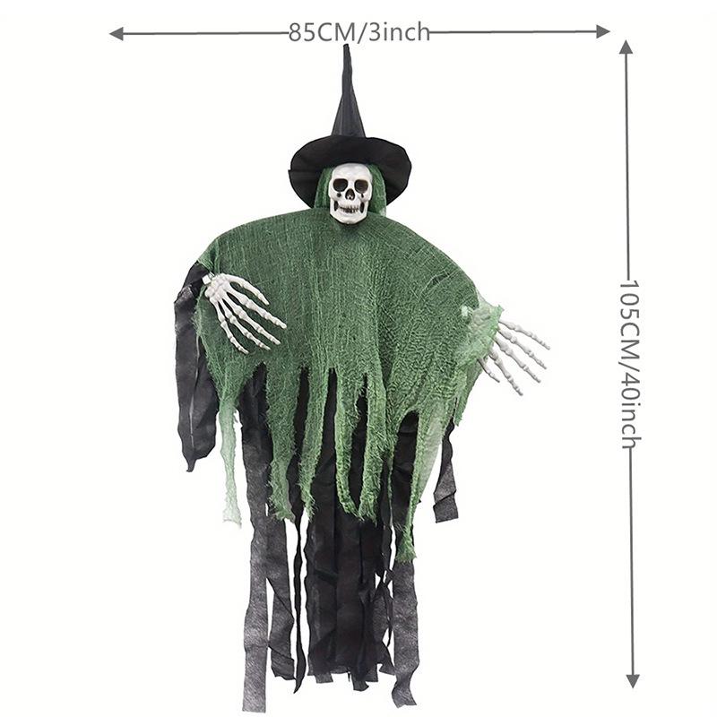 

Подвесные украшения на Хэллоуин «Дом с привидениями»: Декор Ведьма, Призрак и Скелет 105x85 cm