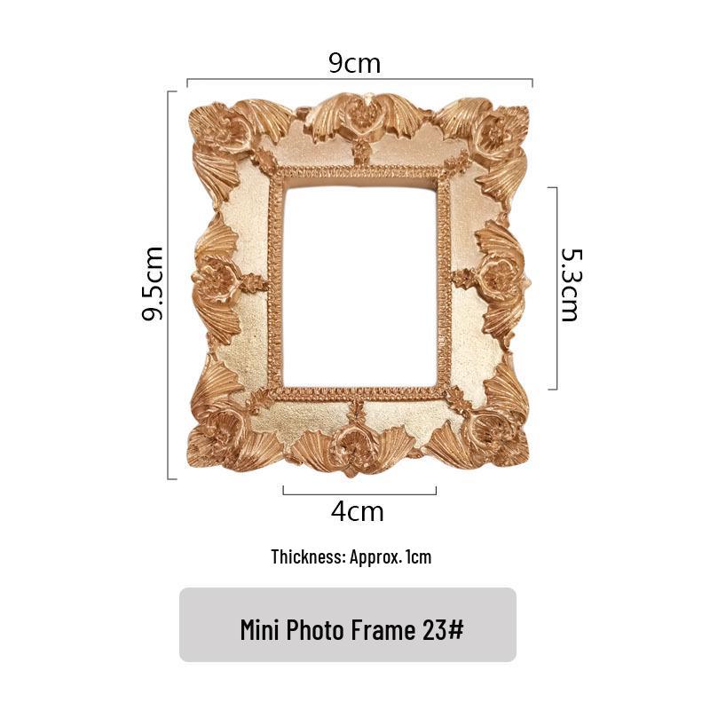 Mini Gold European Style Photo Frame for Still Life & Nail Art Props