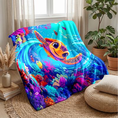Underwater Adventure 1 Theme Blanket Lightweight Warm Flannel Blanket Decorative Throw Blanket for Home Decoration