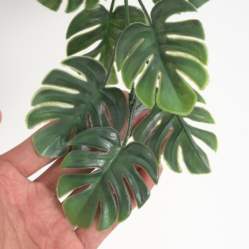 70cm Artificial Turtle Leaf Plants Vine Decoration Green Fake Palm Leaf Hanging Rattan Garland Home Wedding Garden Wall Decor