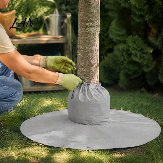 Winter Plant Rootlet Warmer Palm Tree Protector, Frost Cover with Drawstring And Ground Stakes, Freeze Protection for Trees Insulation Wrap