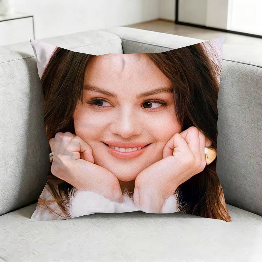 Selena GomezZ Pop Idol Square DoubleSided printed Pillow Case Bedroom Bedside Pillow Sofa Cushion Cover Gift