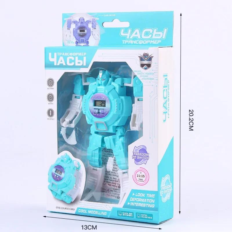 Cartoon Electronic Deformation Children Watch Children Creative Manual Transformation Robot Toys Perfect for Children's Birthday