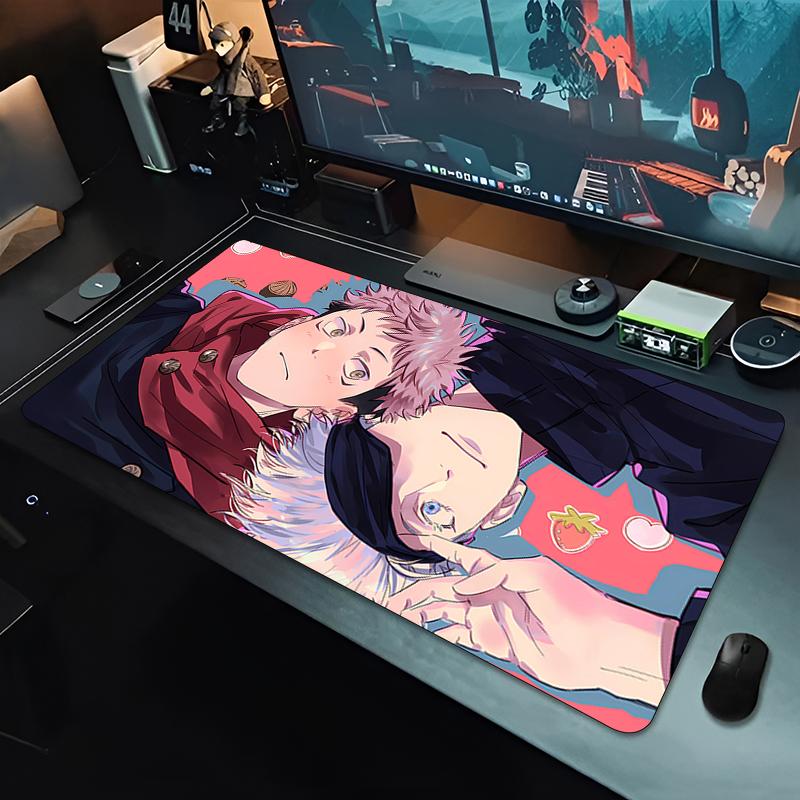 Oversized Mouse Pad Jjujutsu Kaisen Sukuna Yuji Gamer Computer Desk Mat Gaming Keyboard Pad Lockedge Japanese Anime Mousepad