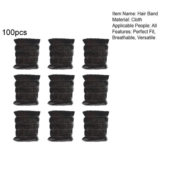 100Pcs Hair Bands Soft Breathable Non-Woven Elastic Fit Disposable Spa Headbands Makeup Beauty Salons Travel Hair Wrap