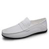 Fashion Summer Man Loafers Wedding Dress White Driving Moccasins Footwear Men Casual Shoes Split Leather Slip On Lightweight Male Shoes