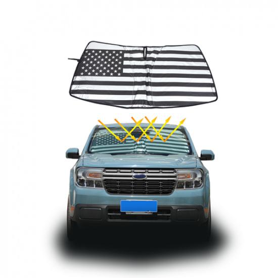 US Flag Car Sun Shade Windshield Window Sunshade Cover For Ford Maverick 22-24