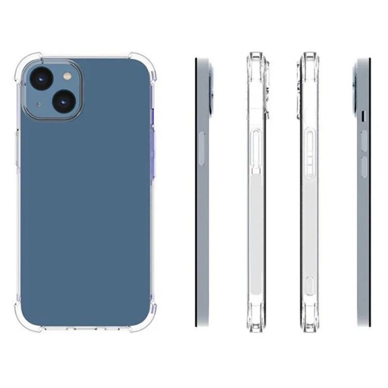 For iPhone 13 6.1 Inch Back Cover WANLONFENG TM Series 2.0mm Clear TPU Phone Case (Big Lens Hole)