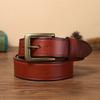 Belt Men's Retro Hand-Rub Color Distressed Pure Cowhide Leather Pin Buckle Fashion Trendy Korean Style Brass Buckle Belt