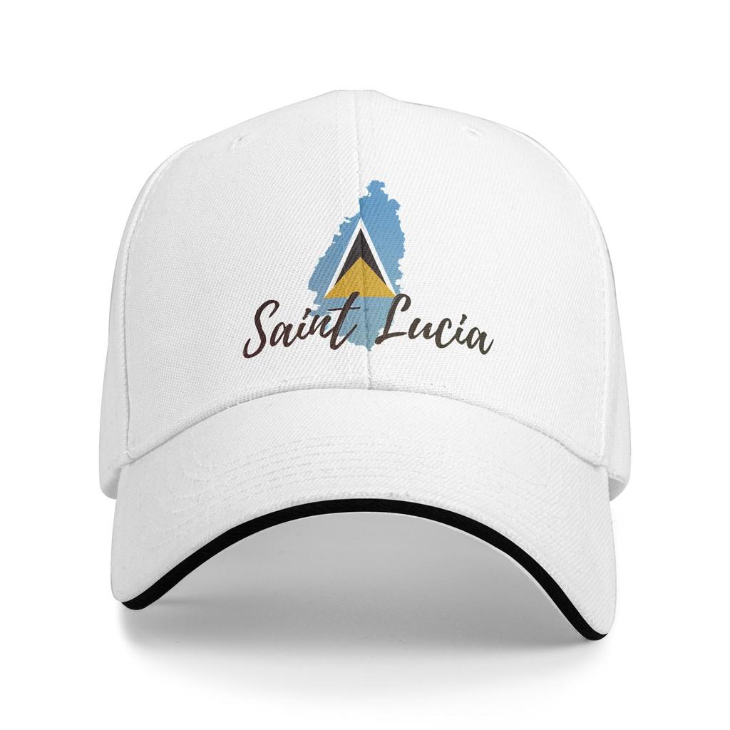 Saint Lucia Coat of Arms Baseball Cap Fashion  Sandwich Hat for Unisex Women Adjustable Hats Cap Outdoor