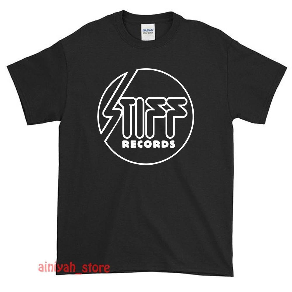 New Stiff Records Logo Men s Funny T shirt USA Size S-XXL M