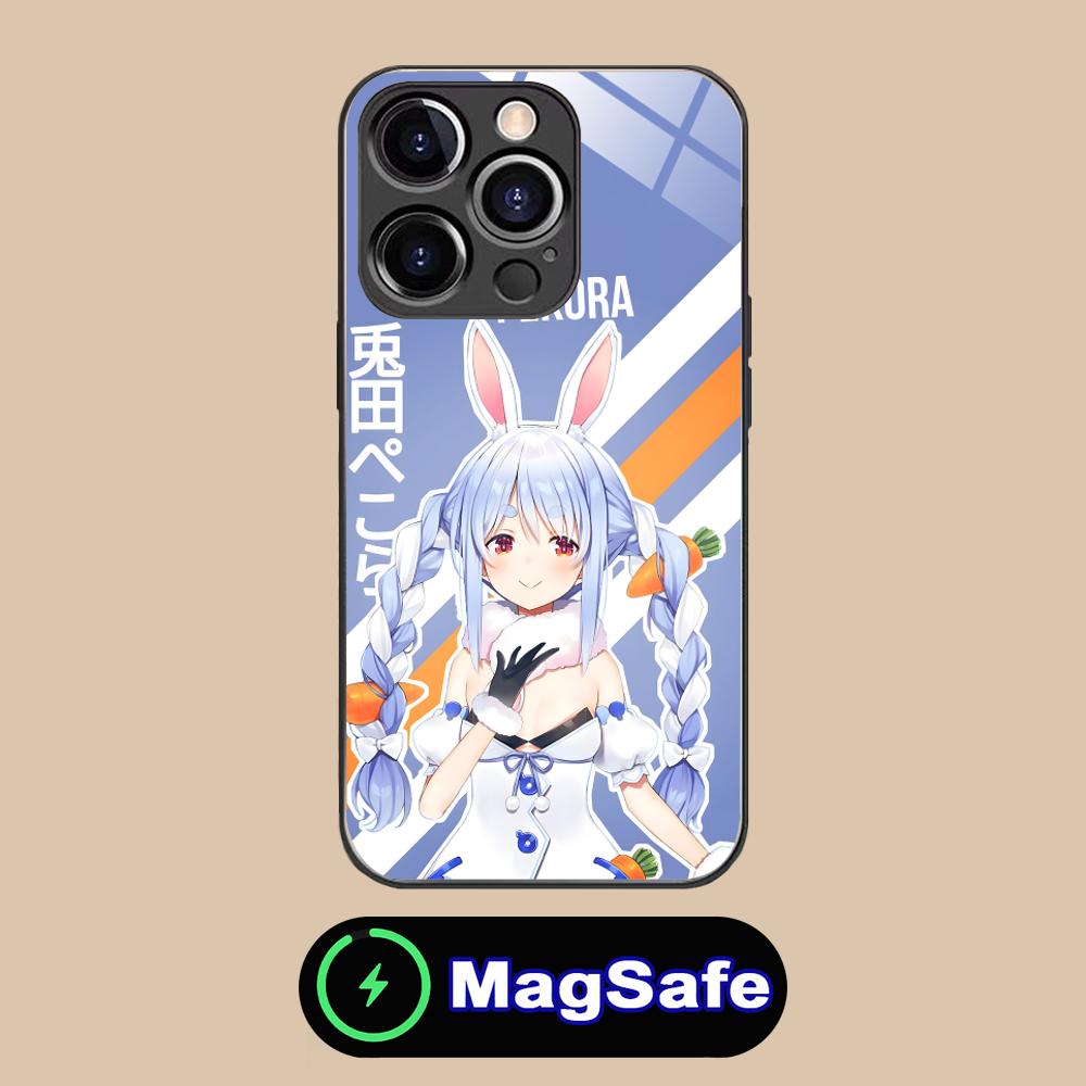 Usada Pekora Anime Phone Case for iPhone 16 15 14 13 12 11 Pro Max Plus Mini MagSafe Glass Colour Protective Smartphone Luxury