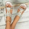 Strass Sandalen Voor Dames Met Elastische Enkelband Boheemse Strand Schoenen Mode Kristal Bloem Casual Open Teen Schoenen