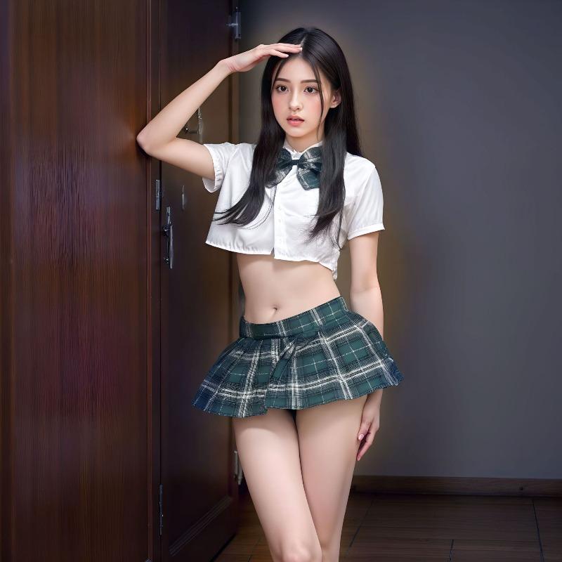 Female Sexy Campus JK Uniform College Seduction Pure Lust Pleated Skirt Sexy Lingerie