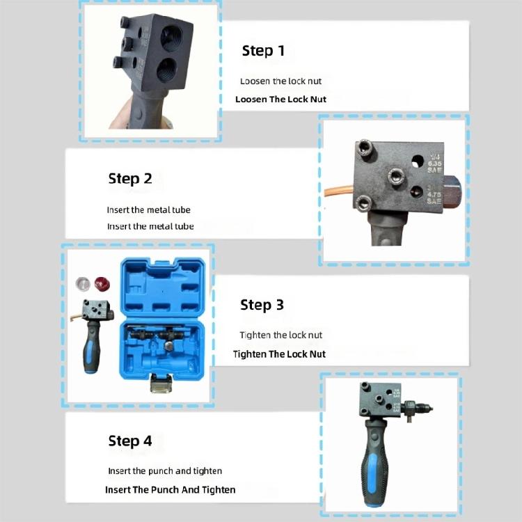 Multiple Size Brake Tube Flaring Tool 3/16inch Double Flaring Tool Handheld Brake Line Tool With Ergonomic Handle