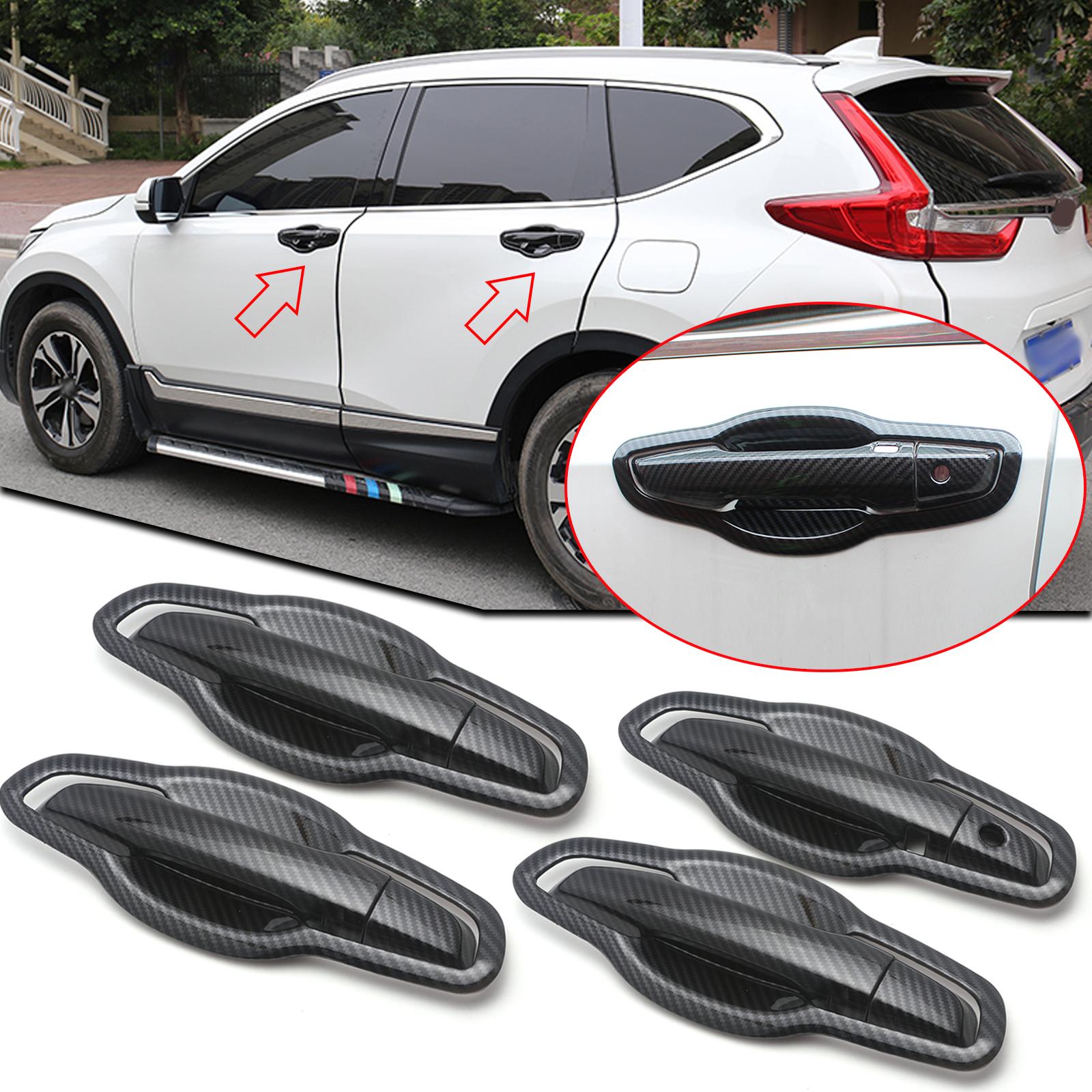 

Внешняя дверная ручка в стиле углеродного волокна + молдинг крышки чаши, умная замочная скважина для Honda CR-V CRV 2017