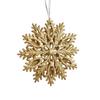 Christmas Tree Ornaments with Gold Glitter Snowflake, 3D Hollow Plastic Double-Sided Christmas Decorations for Holiday Display