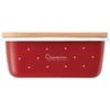 Skater Enamel Butter Case Wooden Lid 500ml Casmin Red ENBT5-A