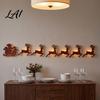 Rustic Farmhouse Wooden Christmas Hangings 7Pcs Holiday Wall Silhouette Lights with Warm Backlight, LED