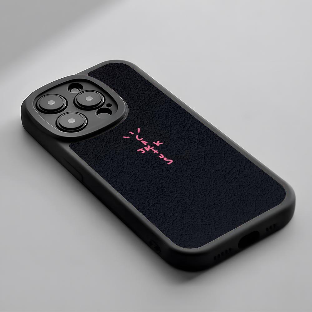 

Fashion Travis scott logo pattern Phone Case For iPhone 16 15 14 13 12 11 Plus Pro Max Lambskin Silicone Cover black iPhone 13 Pro Max