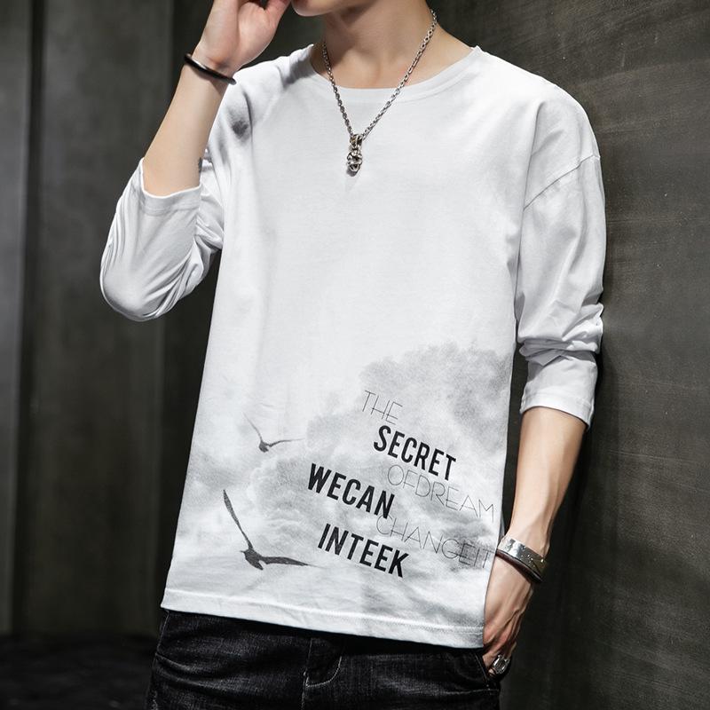 Men's Long-Sleeve Graphic T-Shirt – Trendy, Loose-Fit Streetwear