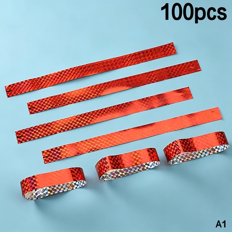 100Pcs Holographic Vip Wristbands Waterproof And Tear Resistant Design Perfect For Concerts Festivals Parties Events