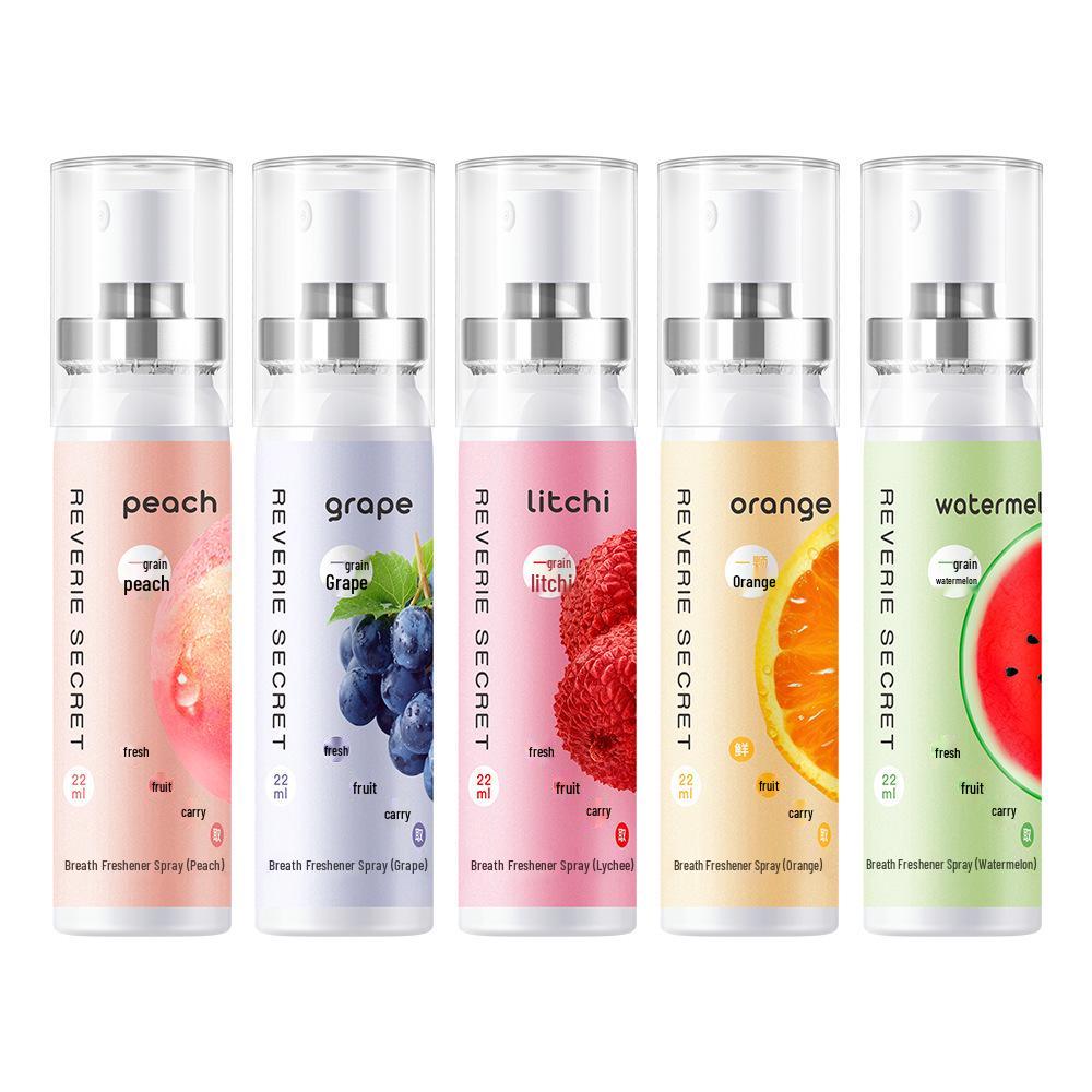 Dream Secret Fruity Oral Freshener Spray - Peach, Grape, Lychee, Watermelon, Orange - Popular Cross-Border Item.