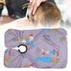 Children Hairdressing Apron Home Barber Shop Cartoon Pattern Hair Cutting Dyeing Gown CapeGray