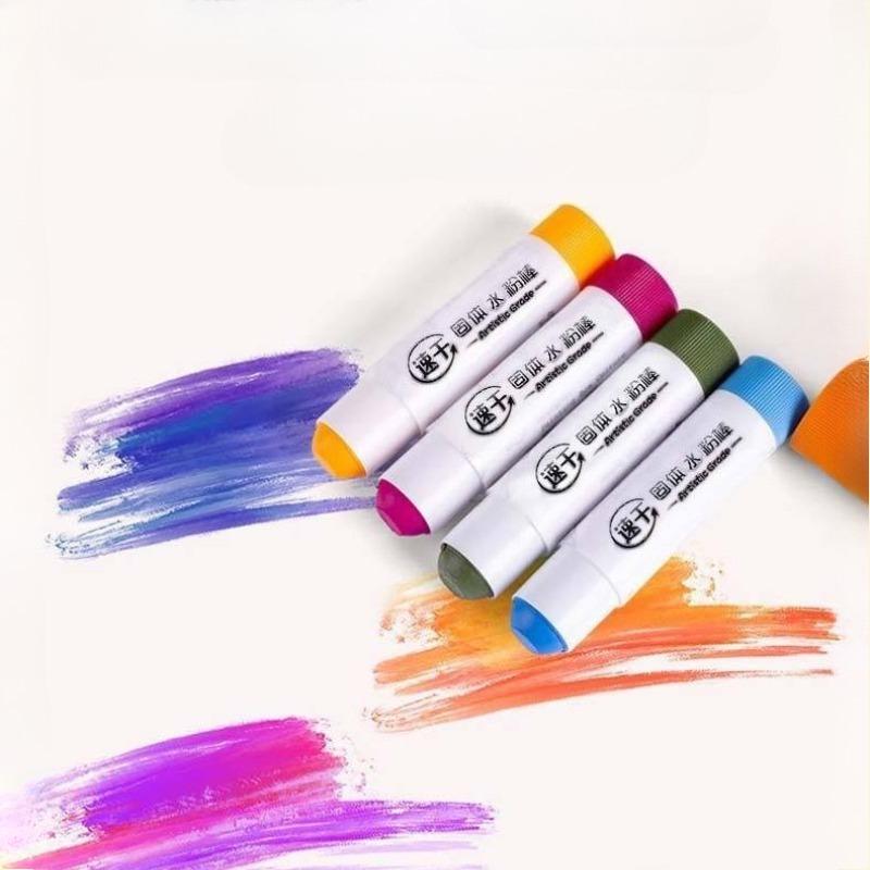 Water-soluble Quick-drying Solid Gouache Stick Special Painting Watercolor Pen for Students and Children
