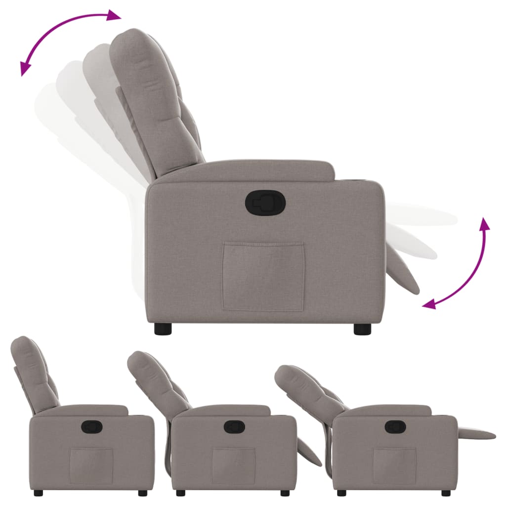 Recliner Chair Taupe Fabric