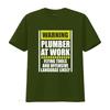 Warning Plumber At Work Funny Flying Tools Offensive Language T Shirt Up To 5xl Vintage Unisex Versatile