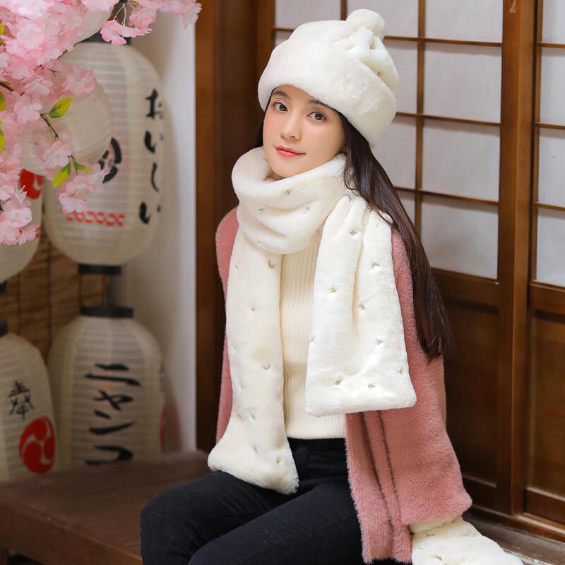 Women's Winter Japanese Style Hat, Scarf & Gloves Set