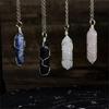 Winding Wire Stone Pendant Necklace Pointed Healing Crystals Necklace Jewelry