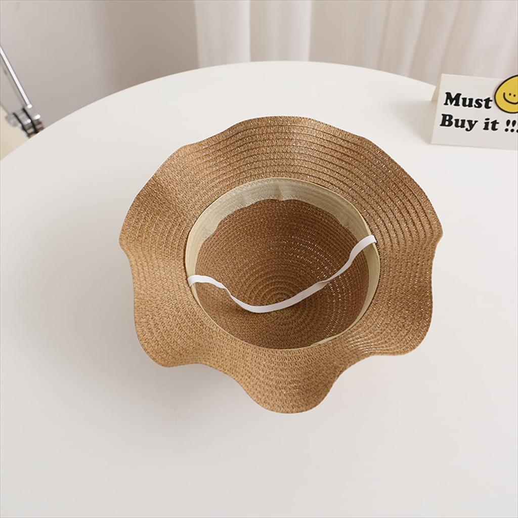 [Misia Luxury] Sun Hat, Hat, Cap, Straw Hat, Kids, Boys, Girls, Children, Summer, Beach, Outdoor, Breathable, Sun Protection, UV Protection, Ribbon,