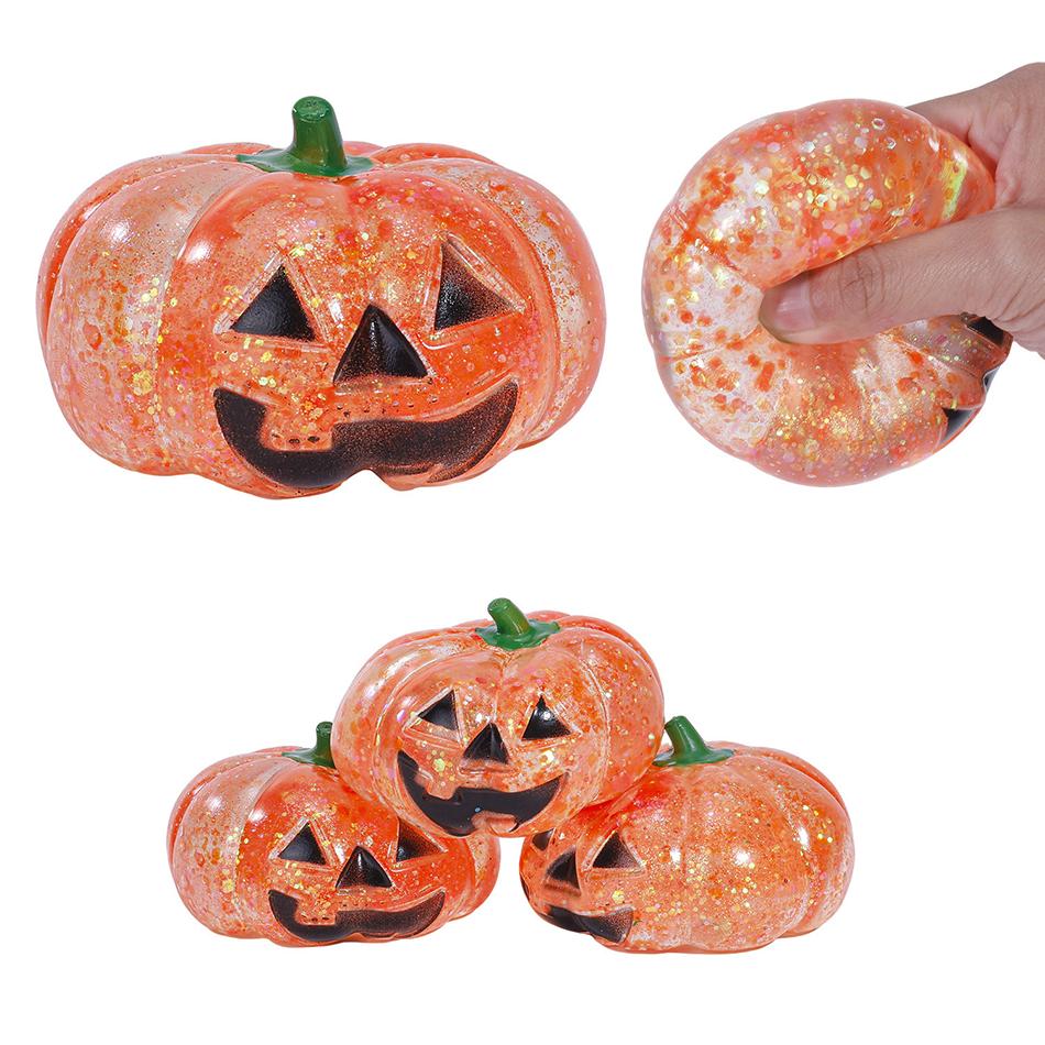 Süßes Kürbis Squishy Fidget Spielzeug für Erwachsene, langsamer Rückprall, Dekompression, Anti-Stress, langsames Aufsteigen, Halloween Stressabbau Knetspielzeug
