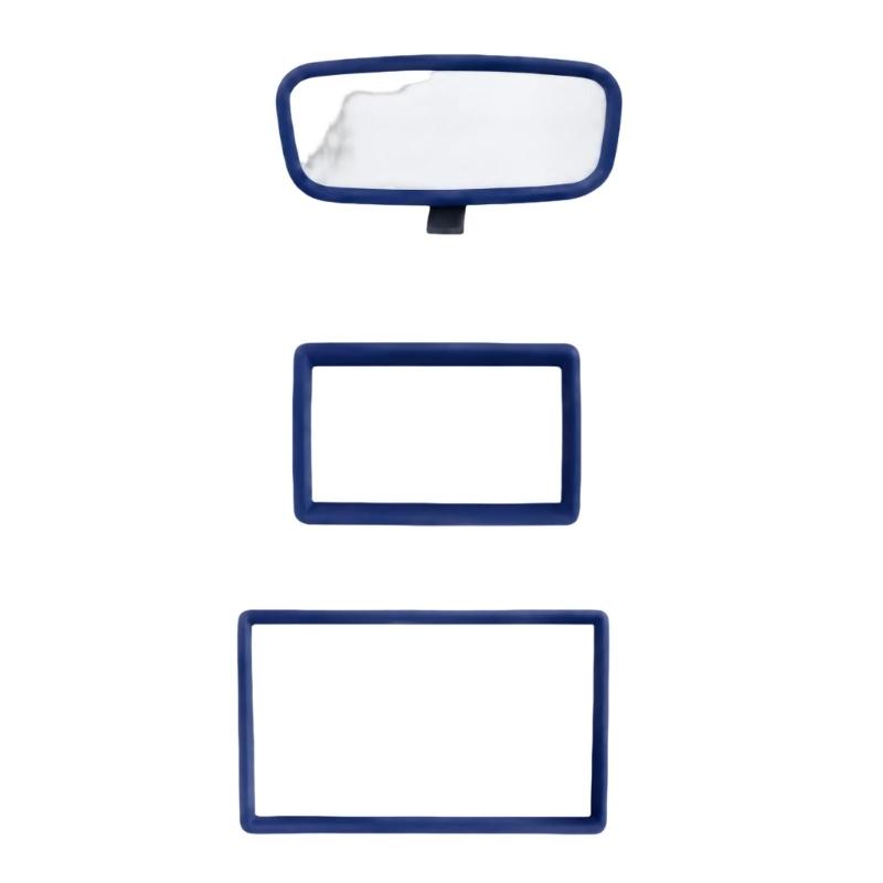 3-Piece Car Interior Trim Cover Set with Open-Center Frames and Slip-On Installation Requiring No Tools for Placement