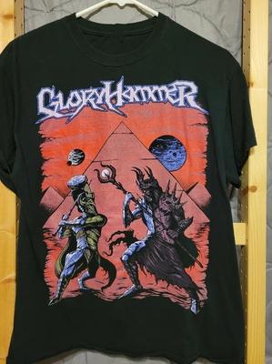 Rare New GloryHammer Band Epic Battle Pyramid Black Shirt CL536