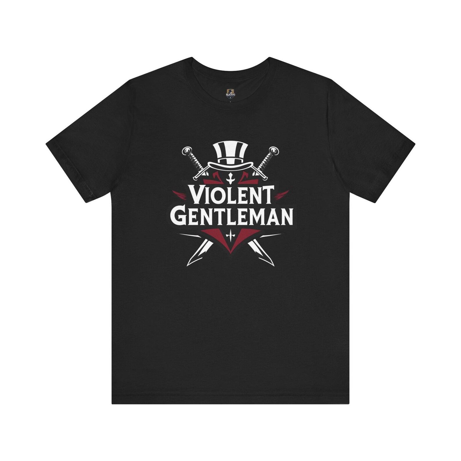Violent Gentleman Tee, Casual Graphic Tee, Gift for Men, Streetwear Style, Birthday Gift, Cool Shirt S